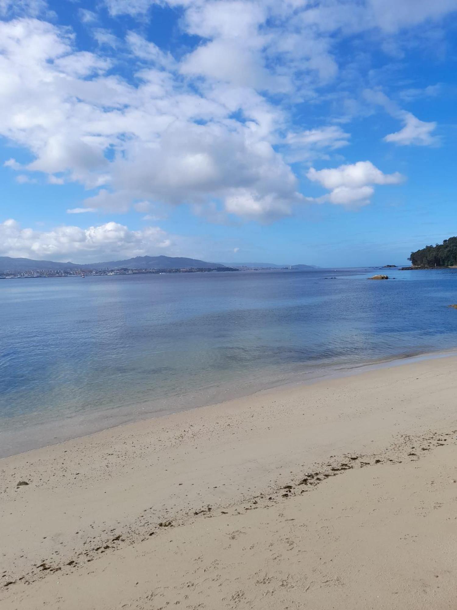 Mirador Do Mar, Encima De La Playa Lägenhet Moaña Exteriör bild
